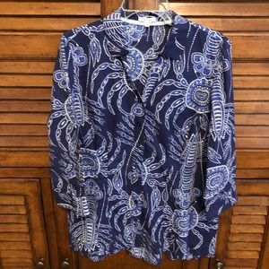 Tyler Boe Navy & White Blouse - Size 10